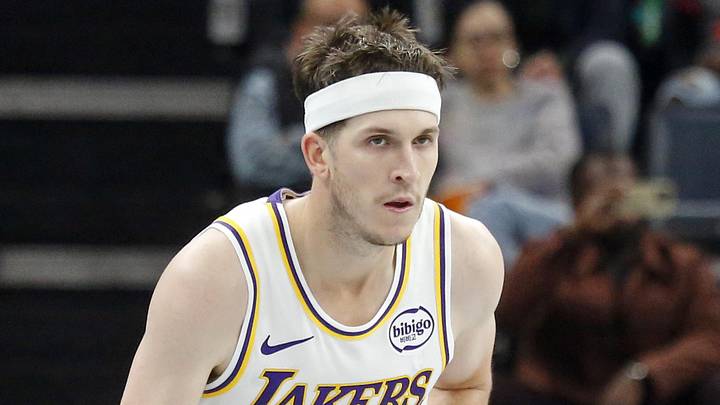 Oct 31, 2025; Memphis, Tennessee, USA; Los Angeles Lakers guard Austin Reaves (15) reacts during the third quarter against the Memphis Grizzlies at FedExForum. Mandatory Credit: Petre Thomas-Imagn Images