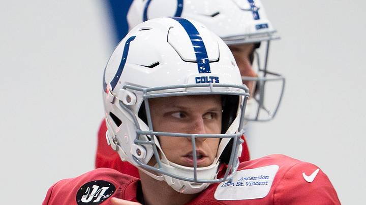 Indianapolis Colts quarterback Brett Rypien delivers a pass