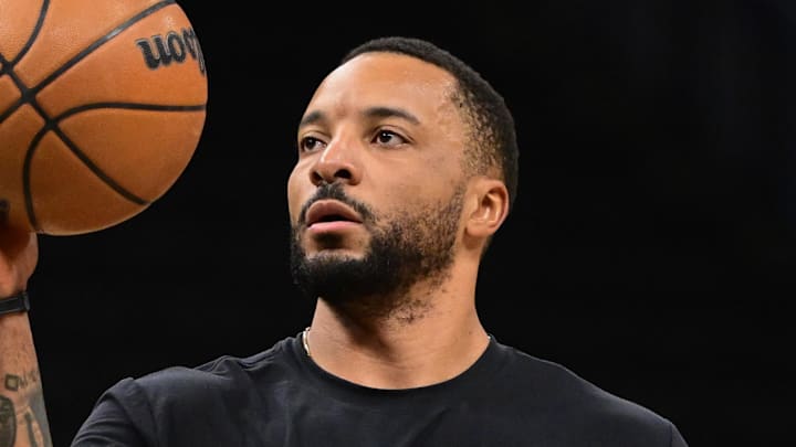 Miami Heat guard Norman Powell (24) warms up  (Mandatory Credit: Benny Sieu-Imagn Images)