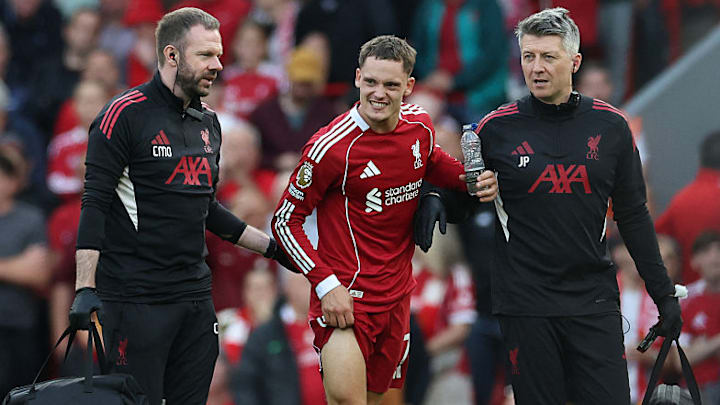 Florian Wirtz (middle) came off with the trainers late in the second half. Florian Wirtz (middle) came off with the trainers late in the second half.