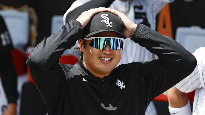 May 31, 2026; Chicago, Illinois, USA; Chicago White Sox injured Munetaka Murakami looks on from the dugout before a baseball game against the Detroit Tigers at Rate Field. Mandatory Credit: Kamil Krzaczynski-Imagn Images