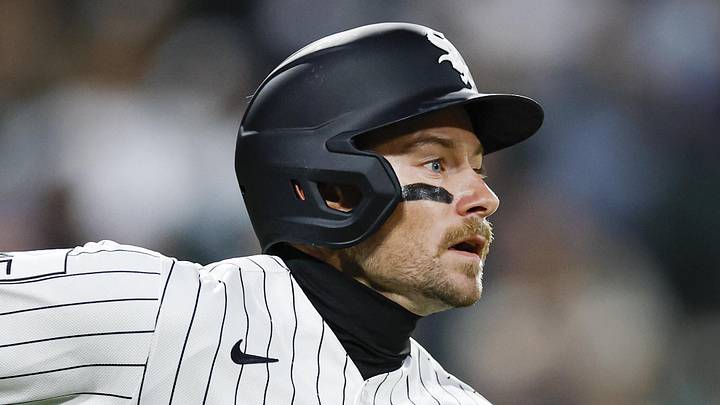 May 13, 2026; Chicago, Illinois, USA; Chicago White Sox right fielder Jarred Kelenic (24) runs after hitting a two-run double against the Kansas City Royals during the fifth inning at Rate Field. Mandatory Credit: Kamil Krzaczynski-Imagn Images