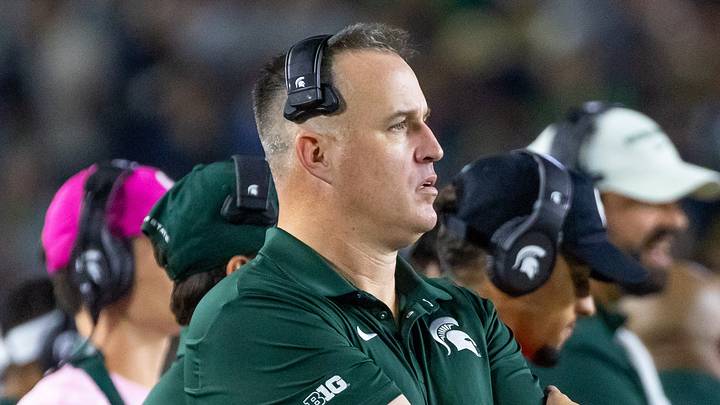 Sep 19, 2026; South Bend, Indiana, USA; Michigan State Spartans head coach Pat Fitzgerald looks on during the first half at Notre Dame Stadium. Mandatory Credit: Michael Caterina-Imagn Images Sep 19, 2026; South Bend, Indiana, USA; Michigan State Spartans head coach Pat Fitzgerald looks on during the first half at Notre Dame Stadium. Mandatory Credit: Michael Caterina-Imagn Images