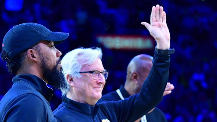 Nov 5, 2025; Los Angeles, California, USA; Los Angeles Dodgers majority owner Mark Walter during recognition for the Los Angeles Dodgers World Series victory at Crypto.com Arena. Mandatory Credit: Gary A. Vasquez-Imagn Images Nov 5, 2025; Los Angeles, California, USA; Los Angeles Dodgers majority owner Mark Walter during recognition for the Los Angeles Dodgers World Series victory at Crypto.com Arena. Mandatory Credit: Gary A. Vasquez-Imagn Images