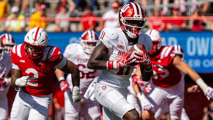 Indiana wide receiver Nick Marsh scored twice from long range in the fourth quarter.