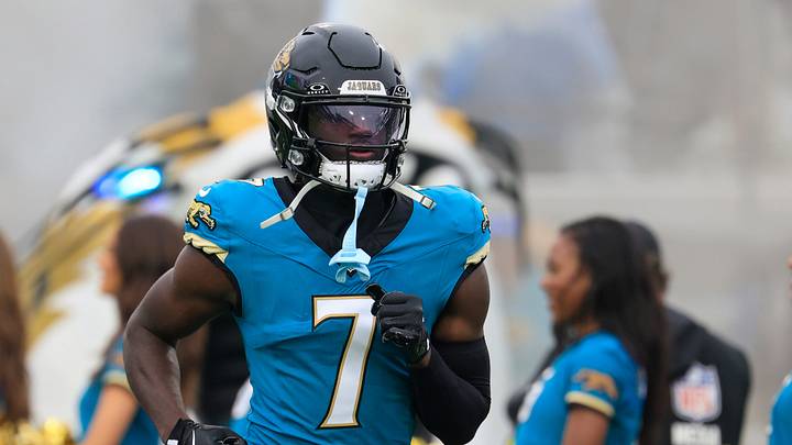 Jacksonville Jaguars wide receiver Brian Thomas Jr. (7) is introduced before an NFL football game at EverBank Stadium, Sunday, Dec. 7, 2025, in Jacksonville, Fla. The Jaguars defeated the Colts 36-19. Jacksonville Jaguars wide receiver Brian Thomas Jr. (7) is introduced before an NFL football game at EverBank Stadium, Sunday, Dec. 7, 2025, in Jacksonville, Fla. The Jaguars defeated the Colts 36-19.