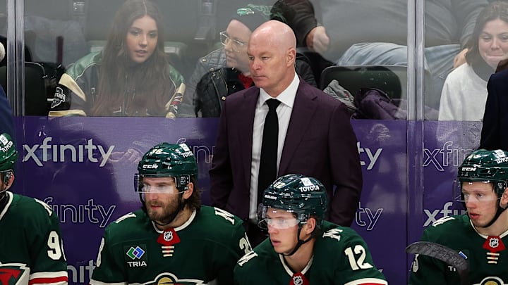 Minnesota Wild head coach John Hynes is on the hot seat after a rough start to the season. Minnesota Wild head coach John Hynes is on the hot seat after a rough start to the season.