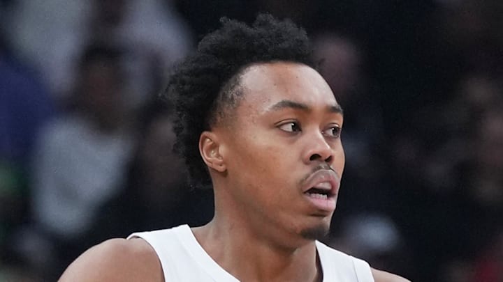 Toronto Raptors forward Scottie Barnes dribbles against the Oklahoma City Thunder.