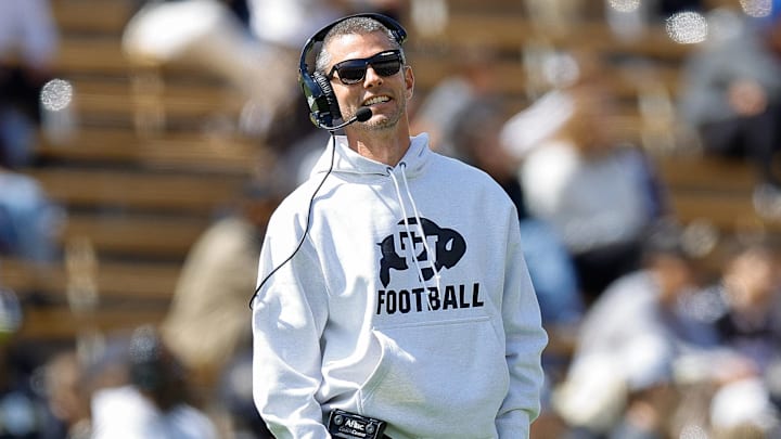 Apr 19, 2025; Boulder, CO, USA; Colorado Buffaloes defensive coordinator Robert Livingston during the spring game at Folsom Field. Mandatory Credit: Isaiah J. Downing-Imagn Images