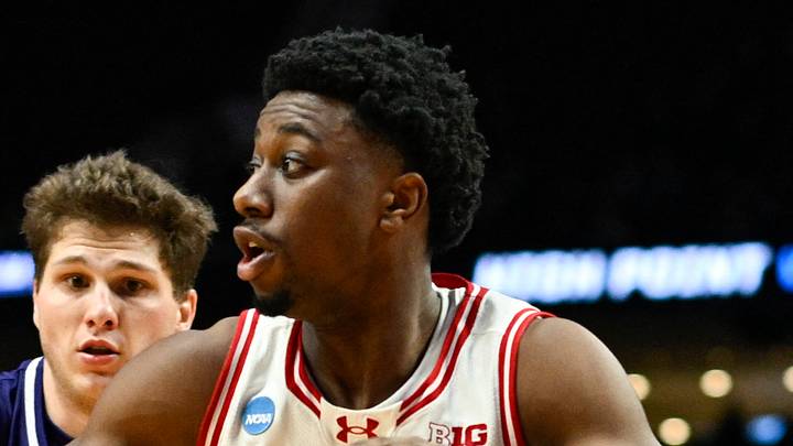 Mar 19, 2026; Portland, OR, USA; Wisconsin Badgers guard John Blackwell (25) drives to the basket against High Point Panthers guard Chase Johnston (99) during the second half of a first round game of the men's 2026 NCAA Tournament at Moda Center. Mandatory Credit: Troy Wayrynen-Imagn Images Mar 19, 2026; Portland, OR, USA; Wisconsin Badgers guard John Blackwell (25) drives to the basket against High Point Panthers guard Chase Johnston (99) during the second half of a first round game of the men's 2026 NCAA Tournament at Moda Center. Mandatory Credit: Troy Wayrynen-Imagn Images