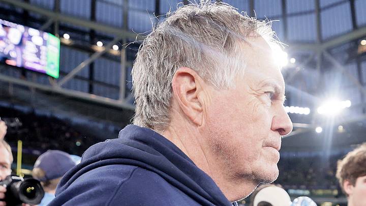 Aug 29, 2026; Dublin, Co. Dublin, IRL;  North Carolina Tar Heels head coach Bill Belichick after the game against the TCU Horned Frogs at Aviva Stadium.  Mandatory Credit: Laszlo Geczo-Imagn Images
