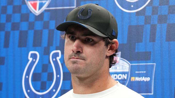 Daniel Jones hearing a question in press conference Daniel Jones hearing a question in press conference