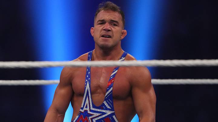 Feb 1, 2025; Indianapolis, IN, USA; Chad Gable during the Men’s Royal Rumble match during the WWE Royal Rumble at Lucas Oil Stadium. Mandatory Credit: Joe Camporeale-Imagn Images Feb 1, 2025; Indianapolis, IN, USA; Chad Gable during the Men’s Royal Rumble match during the WWE Royal Rumble at Lucas Oil Stadium. Mandatory Credit: Joe Camporeale-Imagn Images