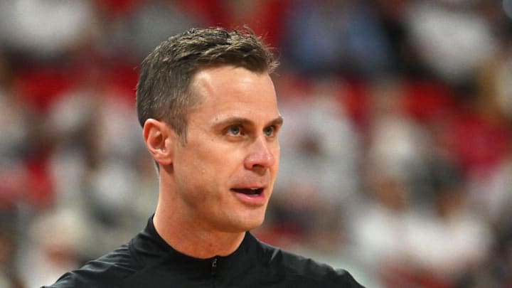 Mar 2, 2026; Raleigh, North Carolina, USA;  Duke Blue Devils head coach Jon Scheyer looks on during the first half against the NC State Wolfpack at Lenovo Center. Mandatory Credit: Zachary Taft-Imagn Images