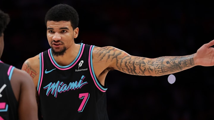 Miami Heat center Kel'el Ware (7) speaks (Mandatory Credit: Sam Navarro-Imagn Images) Miami Heat center Kel'el Ware (7) speaks (Mandatory Credit: Sam Navarro-Imagn Images)
