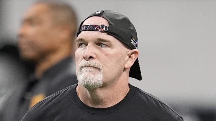 Washington Commanders head coach Dan Quinn before a game against the Atlanta Falcons