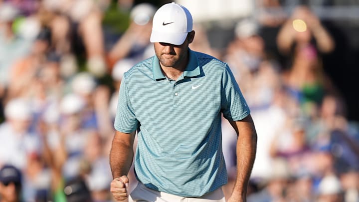 Scheffler shot a third-round 65 to grab a three-shot lead heading into Sunday.