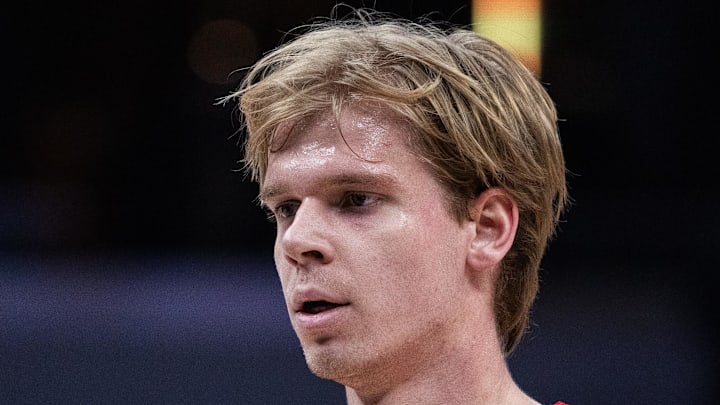 Toronto Raptors guard/forward Gradey Dick in the first half against the Indiana Pacers.
