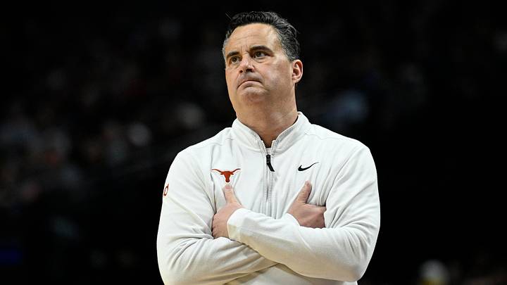 Texas Longhorns head coach Sean Miller in the second half against the Gonzaga Bulldogs during a second round game of the men's 2026 NCAA Tournament at Moda Center. Texas Longhorns head coach Sean Miller in the second half against the Gonzaga Bulldogs during a second round game of the men's 2026 NCAA Tournament at Moda Center.