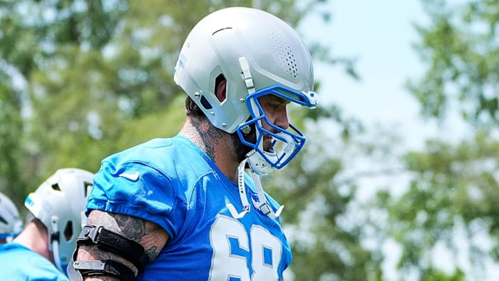 Detroit Lions offensive tackle Taylor Decker (68). Detroit Lions offensive tackle Taylor Decker (68).