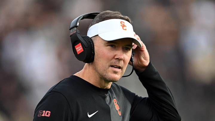 Sep 13, 2025; West Lafayette, Indiana, USA; Southern California Trojans head coach Lincoln Riley stands on the sidelines during the first quarter against the Purdue Boilermakers at Ross-Ade Stadium. Mandatory Credit: Marc Lebryk-Imagn Images Sep 13, 2025; West Lafayette, Indiana, USA; Southern California Trojans head coach Lincoln Riley stands on the sidelines during the first quarter against the Purdue Boilermakers at Ross-Ade Stadium. Mandatory Credit: Marc Lebryk-Imagn Images