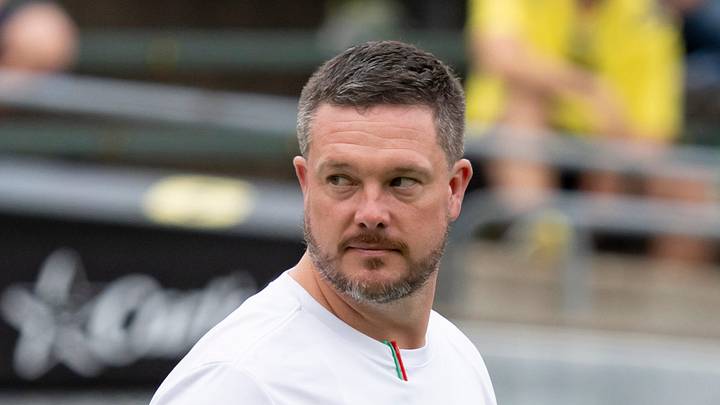 Oregon head coach Dan Lanning walks the field as the Oregon Ducks host the Oklahoma State Cowboys on Sept. 6, 2025, at Autzen Stadium in Eugene, Oregon.