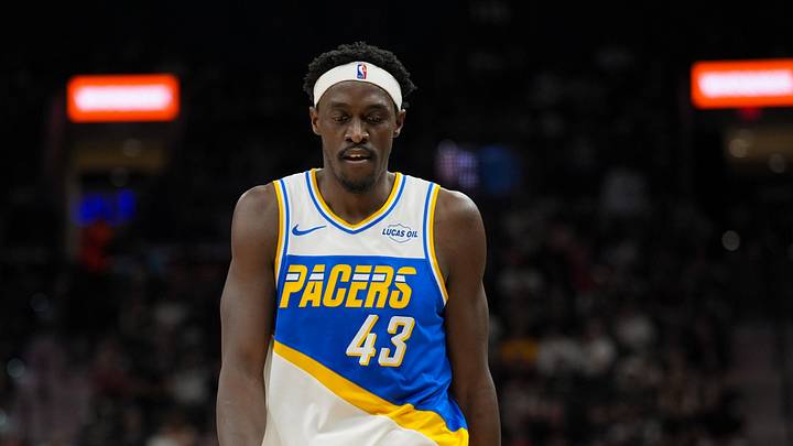 Mar 21, 2026; San Antonio, Texas, USA; Indiana Pacers forward Pascal Siakam (43) walks up the court in the first half against the San Antonio Spurs at Frost Bank Center. Mandatory Credit: Daniel Dunn-Imagn Images Mar 21, 2026; San Antonio, Texas, USA; Indiana Pacers forward Pascal Siakam (43) walks up the court in the first half against the San Antonio Spurs at Frost Bank Center. Mandatory Credit: Daniel Dunn-Imagn Images