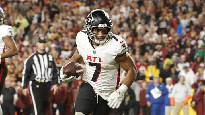 Atlanta Falcons running back Bijan Robinson is ranked No. 35 on the PFF Top 50.