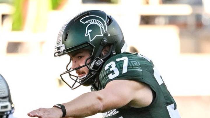 Michigan State’s Liam Boyd kicks a field goal against Nebraska during the first quarter on Saturday, Sept. 26, 2026, in East Lansing. Michigan State’s Liam Boyd kicks a field goal against Nebraska during the first quarter on Saturday, Sept. 26, 2026, in East Lansing.