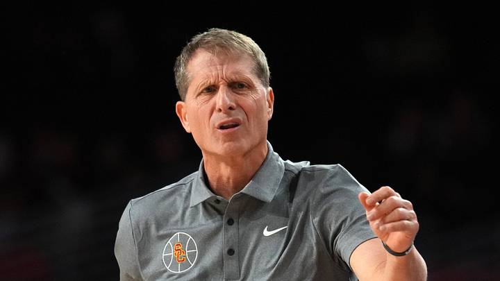 Feb 21, 2026; Los Angeles, California, USA; Southern California Trojans head coach Eric Musselman reacts against the Oregon Ducks in the second half at Galen Center. Mandatory Credit: Kirby Lee-Imagn Images Feb 21, 2026; Los Angeles, California, USA; Southern California Trojans head coach Eric Musselman reacts against the Oregon Ducks in the second half at Galen Center. Mandatory Credit: Kirby Lee-Imagn Images