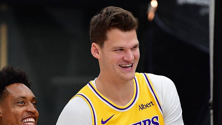 Sep 28, 2026; El Segundo, CA, USA; Los Angeles Lakers players Collin Sexton (10) and Walker Kessler (14) during media day at UCLA Health Training Center. Mandatory Credit: Gary A. Vasquez-Imagn Images Sep 28, 2026; El Segundo, CA, USA; Los Angeles Lakers players Collin Sexton (10) and Walker Kessler (14) during media day at UCLA Health Training Center. Mandatory Credit: Gary A. Vasquez-Imagn Images