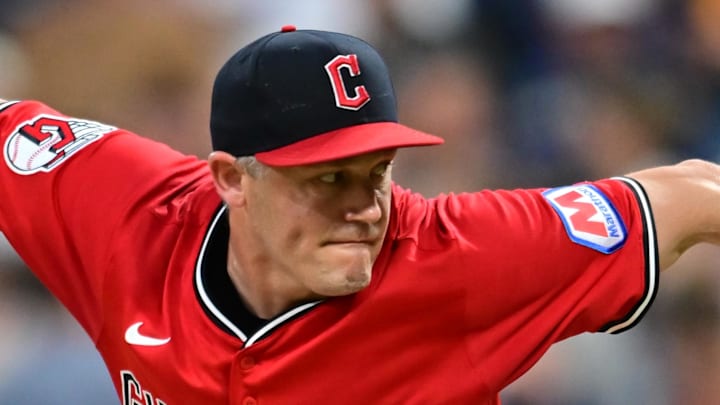 Cleveland Guardians reliever Paul Sewald throws during a game against the Detroit Tigers on July 5 at Progressive Field.