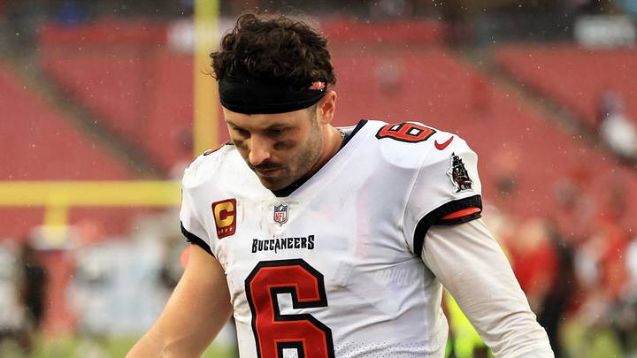 Baker Mayfield could miss time with a dislocated thumb.