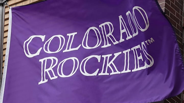 Apr 7, 2018; Denver, CO, USA; A general view of a Colorado Rockies flag before a game against the Atlanta Braves at Coors Field. Mandatory Credit: Troy Babbitt-Imagn Images