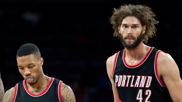 Portland Trail Blazers guard Damian Lillard and center Robin Lopez.