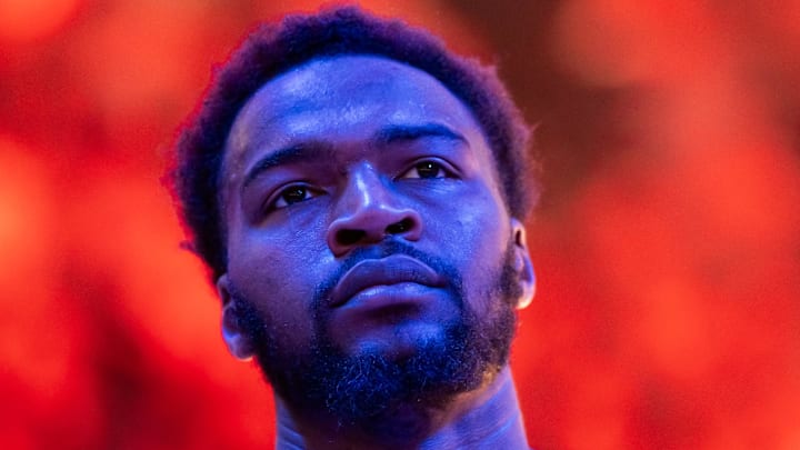 Jan 29, 2026; Phoenix, Arizona, USA; Detroit Pistons forward Paul Reed (7) against the Phoenix Suns at Mortgage Matchup Center. Mandatory Credit: Mark J. Rebilas-Imagn Images Jan 29, 2026; Phoenix, Arizona, USA; Detroit Pistons forward Paul Reed (7) against the Phoenix Suns at Mortgage Matchup Center. Mandatory Credit: Mark J. Rebilas-Imagn Images