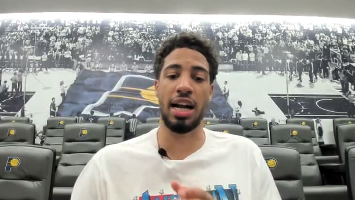 Indiana Pacers guard Tyrese Haliburton speaks with media members on a zoom call discussing his upcoming Team USA experience. (Mandatory Photo Credit: Tony East) Indiana Pacers guard Tyrese Haliburton speaks with media members on a zoom call discussing his upcoming Team USA experience. (Mandatory Photo Credit: Tony East)