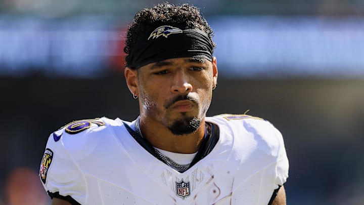 Oct 6, 2024; Cincinnati, Ohio, USA; Baltimore Ravens wide receiver Tylan Wallace (16) during warmups before the game against the Cincinnati Bengals at Paycor Stadium. Mandatory Credit: Katie Stratman-Imagn Images Oct 6, 2024; Cincinnati, Ohio, USA; Baltimore Ravens wide receiver Tylan Wallace (16) during warmups before the game against the Cincinnati Bengals at Paycor Stadium. Mandatory Credit: Katie Stratman-Imagn Images