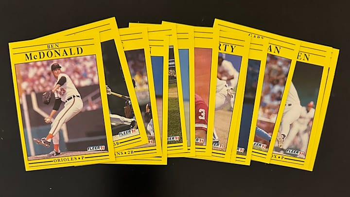 Stack of 1991 Fleer baseball cards