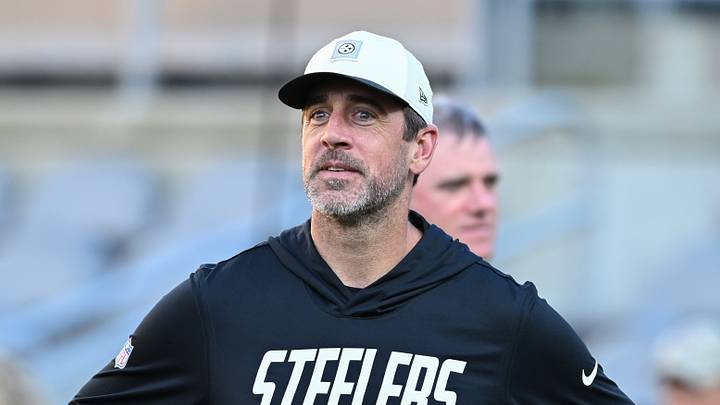 Pittsburgh Steelers quarterback Aaron Rodgers on the field. Pittsburgh Steelers quarterback Aaron Rodgers on the field.