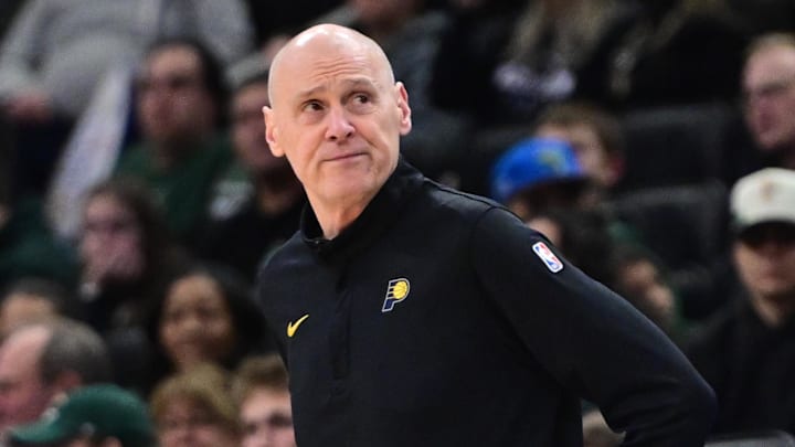 Indiana Pacers head coach Rick Carlisle looks on in the second quarter against the Milwaukee Bucks at Fiserv Forum.