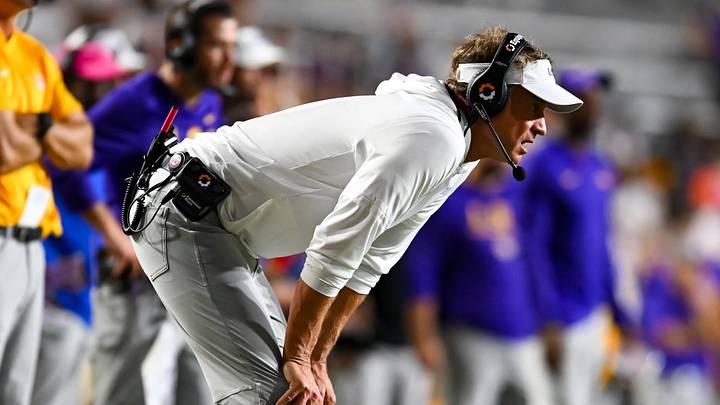 Tigers Head Coach Lane Kiffin, LSU Tigers take on the Clemson Tigers.  