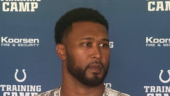 Indianapolis Colts' DeForest Buckner speaks to the media