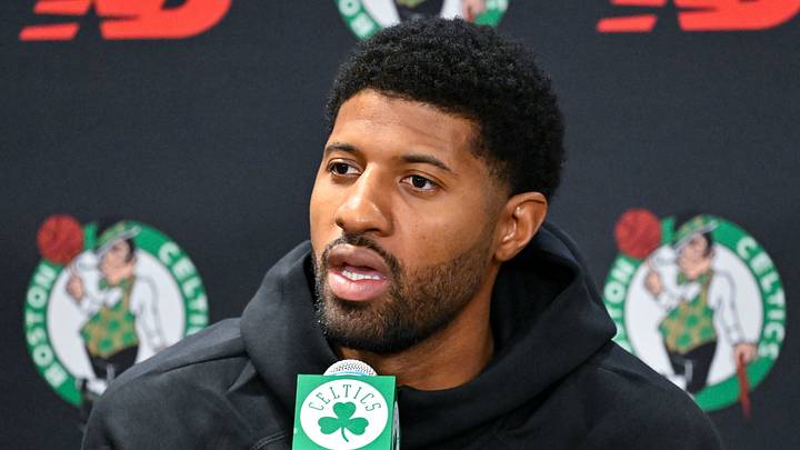 September 15, 2026; Boston, Massachusetts, USA; Boston Celtics forward Paul George (13) speaks during a press conference at The Auerbach Center at Boston Landing. Mandatory Credit: Eric Canha-Imagn Images September 15, 2026; Boston, Massachusetts, USA; Boston Celtics forward Paul George (13) speaks during a press conference at The Auerbach Center at Boston Landing. Mandatory Credit: Eric Canha-Imagn Images