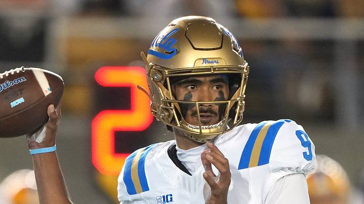 Sep 5, 2026; Berkeley, California, USA; UCLA Bruins quarterback Nico Iamaleava (9) throws a pass against the California Golden Bears during the first quarter at California Memorial Stadium. Mandatory Credit: Darren Yamashita-Imagn Images Sep 5, 2026; Berkeley, California, USA; UCLA Bruins quarterback Nico Iamaleava (9) throws a pass against the California Golden Bears during the first quarter at California Memorial Stadium. Mandatory Credit: Darren Yamashita-Imagn Images
