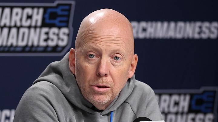Mar 19, 2026; Philadelphia, PA, USA; UCLA Bruins head coach Mick Cronin speaks with the media before a practice session ahead of the first round of the men's 2026 NCAA Tournament at Xfinity Mobile Arena. Mandatory Credit: Bill Streicher-Imagn Images