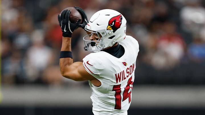 Aug 13, 2026; Paradise, Nevada, USA; Arizona Cardinals wide receiver Michael Wilson (14) makes a catch during a preseason game against the Las Vegas Raiders at Allegiant Stadium. Mandatory Credit: David Brytus-Imagn Images Aug 13, 2026; Paradise, Nevada, USA; Arizona Cardinals wide receiver Michael Wilson (14) makes a catch during a preseason game against the Las Vegas Raiders at Allegiant Stadium. Mandatory Credit: David Brytus-Imagn Images