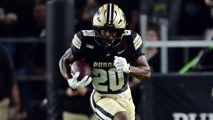 Purdue Boilermakers running back Travis Terrell Jr. (20) runs the ball. Purdue Boilermakers running back Travis Terrell Jr. (20) runs the ball.