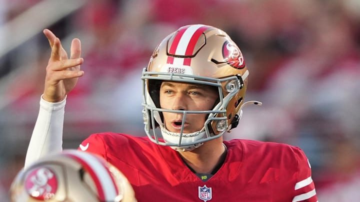 San Francisco 49ers quarterback Mac Jones (10)