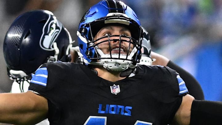 Detroit Lions linebacker Malcolm Rodriguez (44).